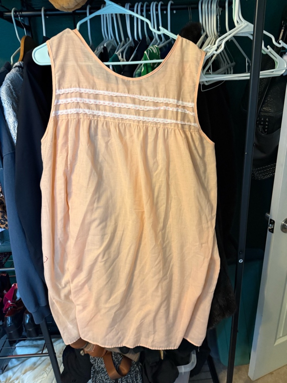 Vintage 50s nightgown with Lace Trim